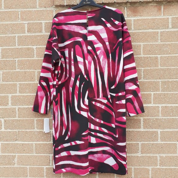 Brand New with tags NATORI Animal pattern Sheath dress in Pink/Maroon 8 - Picture 5 of 5